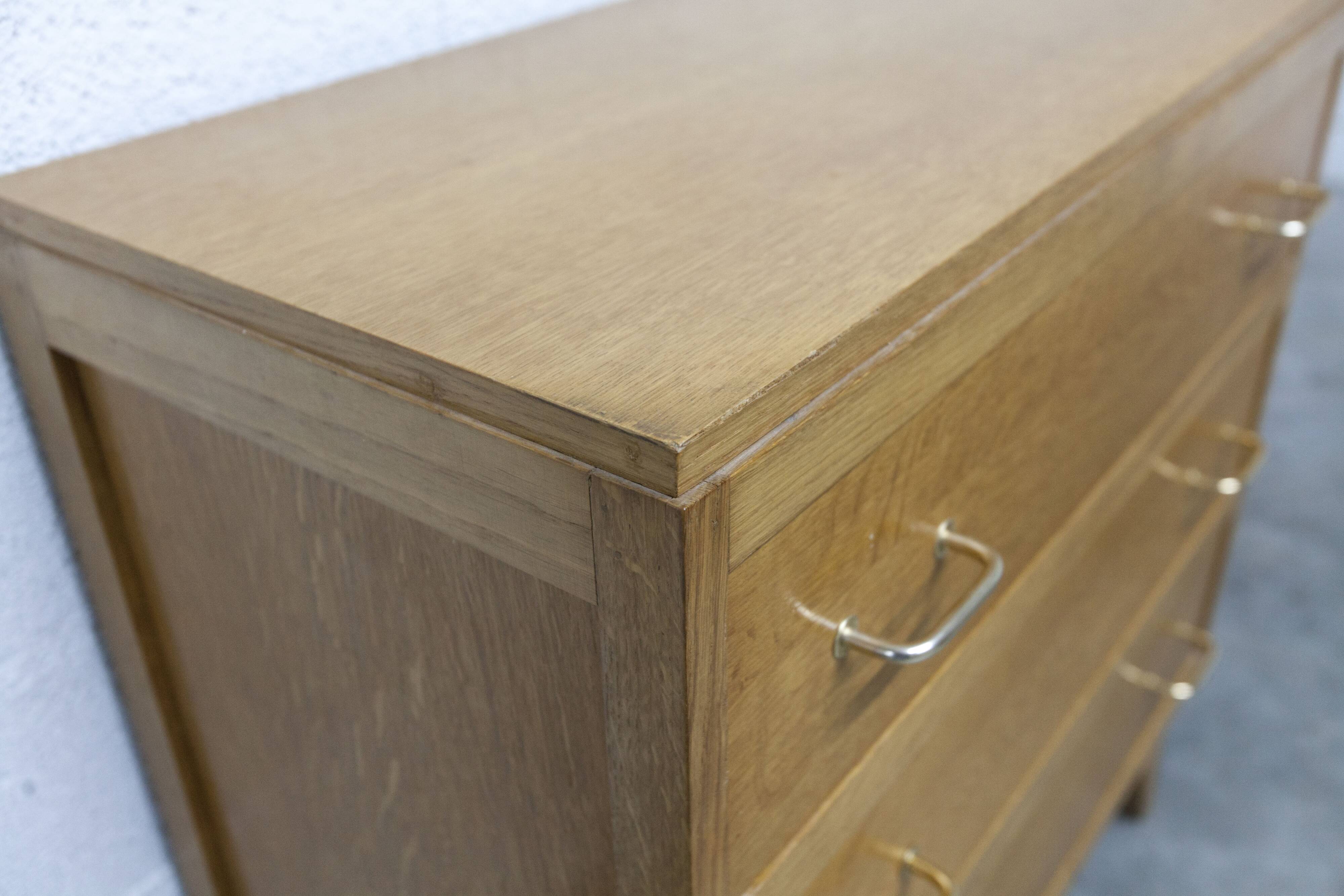 3-drawer chest with splayed legs, 1960s, honey color