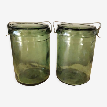Set of 2 glass jars 3/4