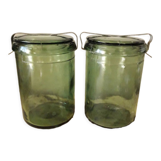 Set of 2 glass jars 3/4
