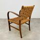 Scandinavian armchair in wood and vintage straw rope