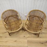 Rattan armchairs
