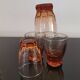 Série de 4 verres à eau des années 30 rose fumé