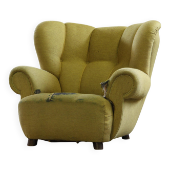 Vintage iconic large upholstered lounge / easy chair from Denmark 1930s
