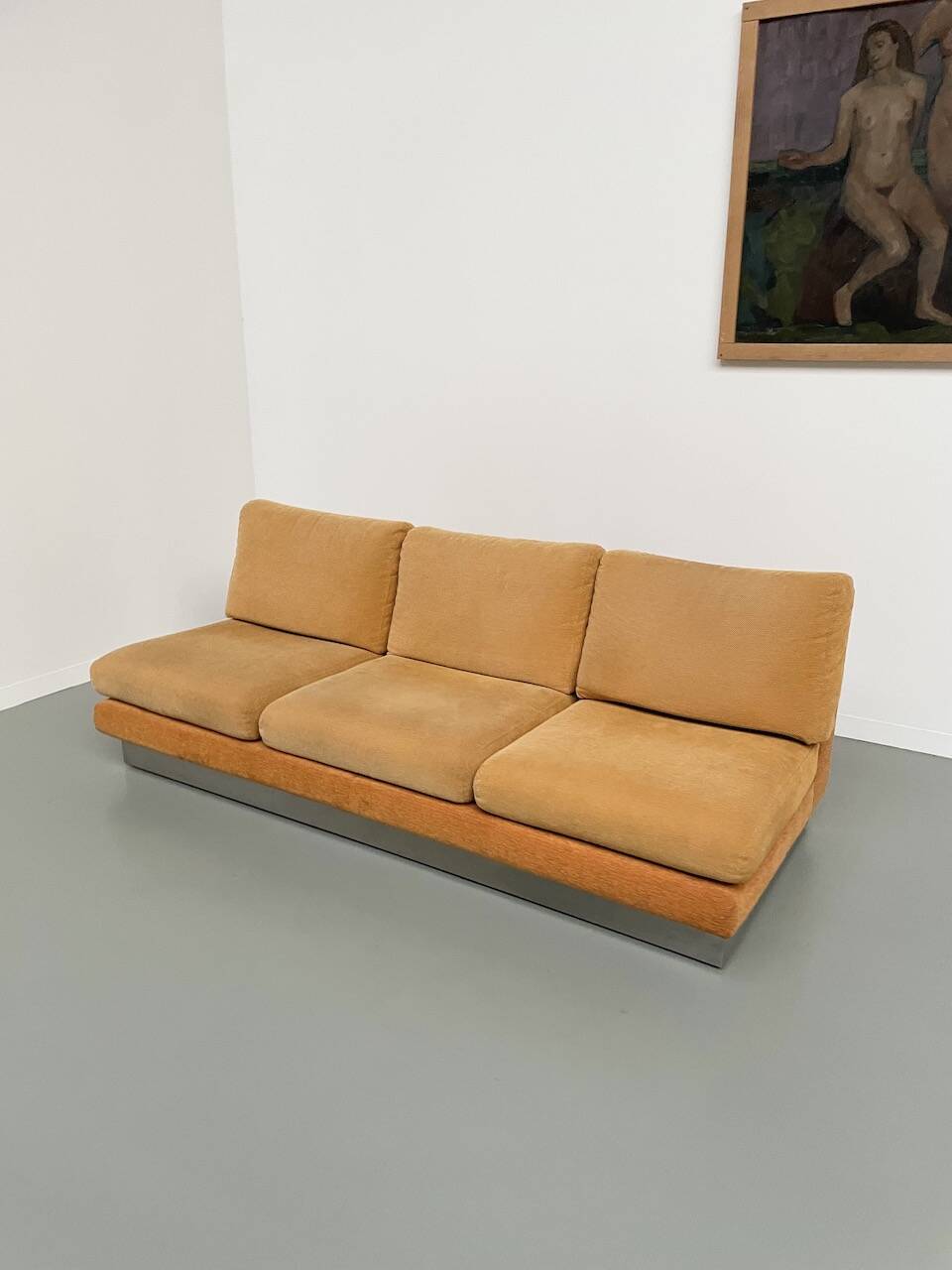Jacques Charpentier 3-seater stainless steel sofa
