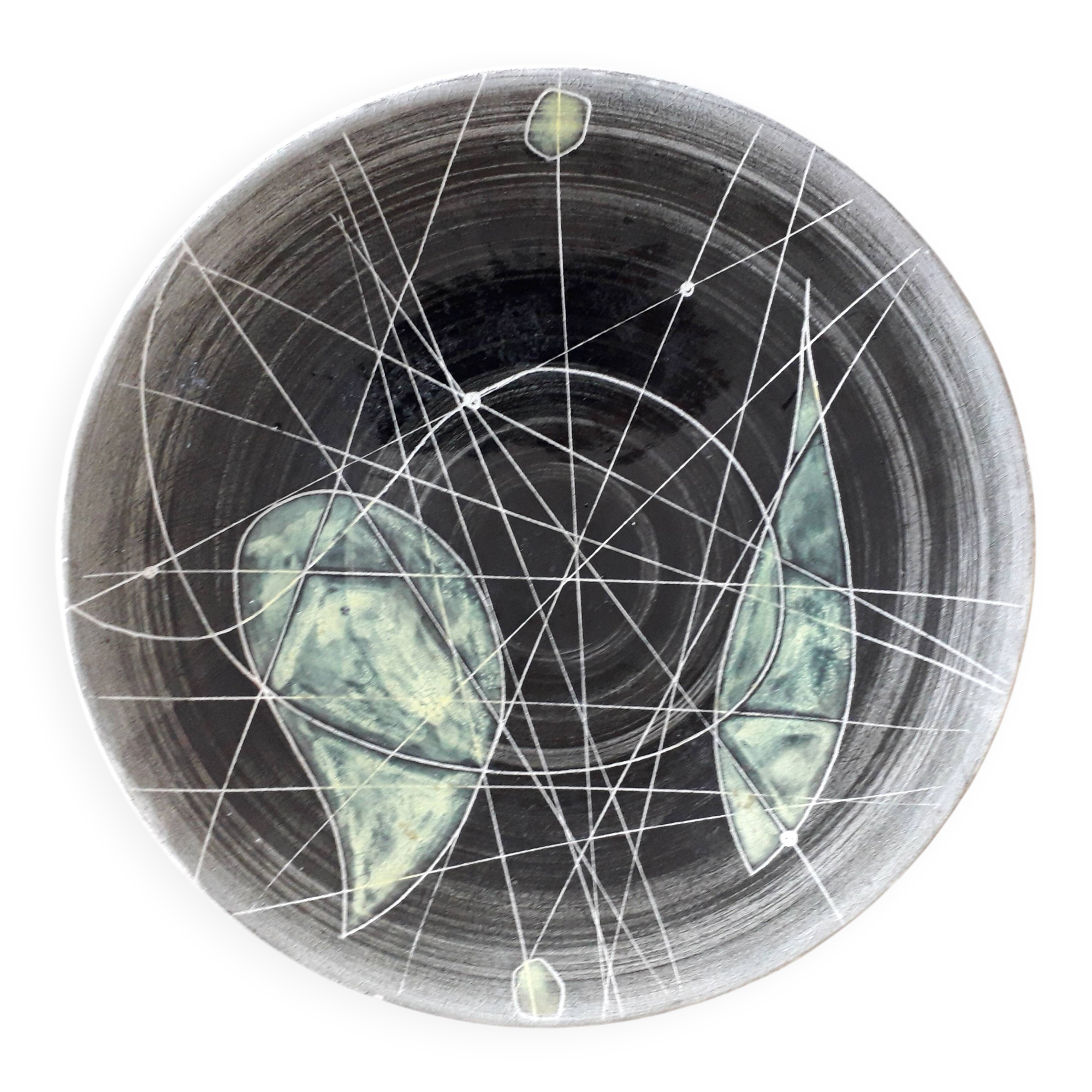 Vintage decorative ceramic with a geometric design.