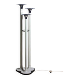 French tripod floor lamp with trumpet shades in chrome and enamel, 1960s