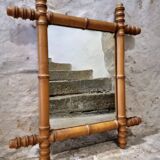 Antique French wall mirror in faux bamboo style – early 20th century