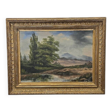 Old Painting Titled The Dovedale, from around 1900