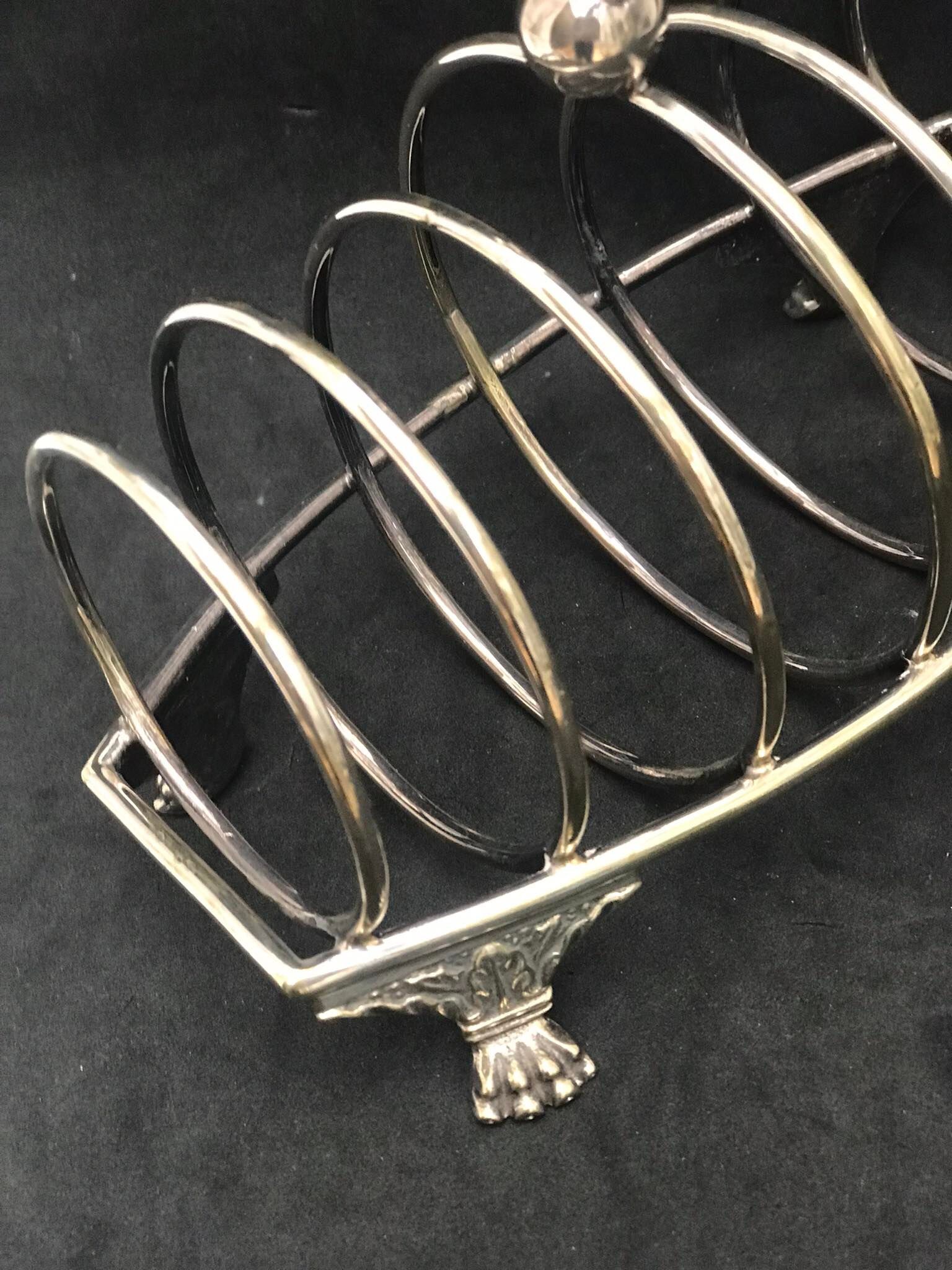 Victorian toast holder breakfast set 6 slices bread