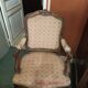 Set of 2 Louis XV style wooden and fabric armchairs