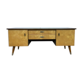 Meuble tv hifi enfilade look scandinave 1960 vintage bi couleur - vintage - pieds fuseaux -