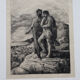 Gravure sur vieux françois nicolas chifflart (1825 - 1901) le passé gravure sur vieux papier japonais.
