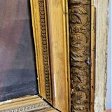 Oil painting on canvas – Portrait of a woman and child, 19th century