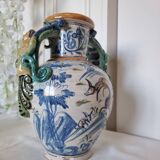 Ancient Spanish pottery amphora, Talavera Niveiro pottery 19th century