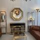 Sandro Petti enormous octagonal mirror brass chrome 1970s Maison Jansen