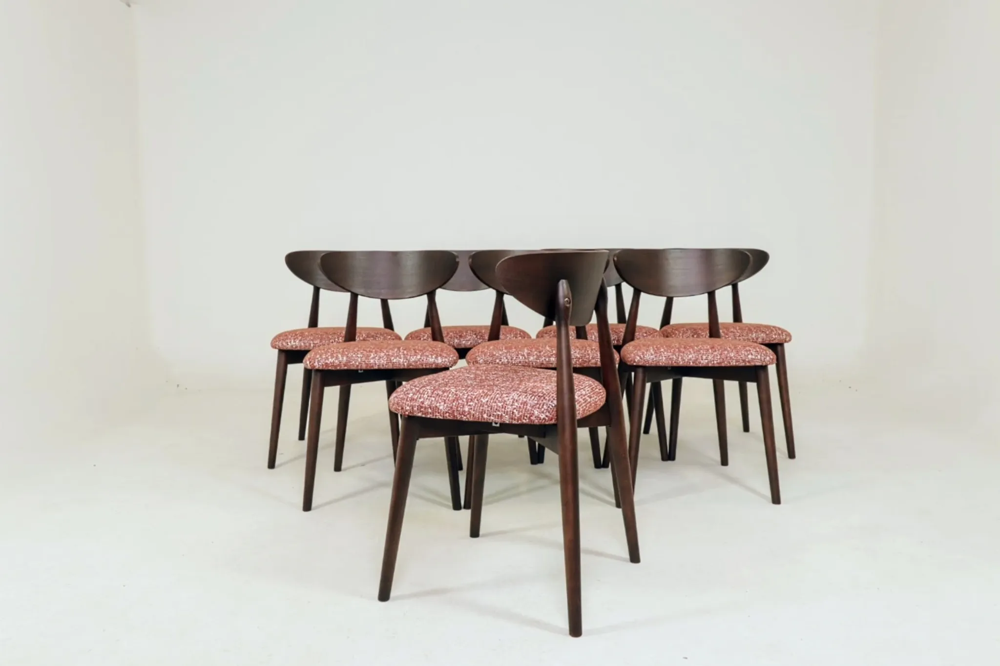 Dining chair set of 8 red crab