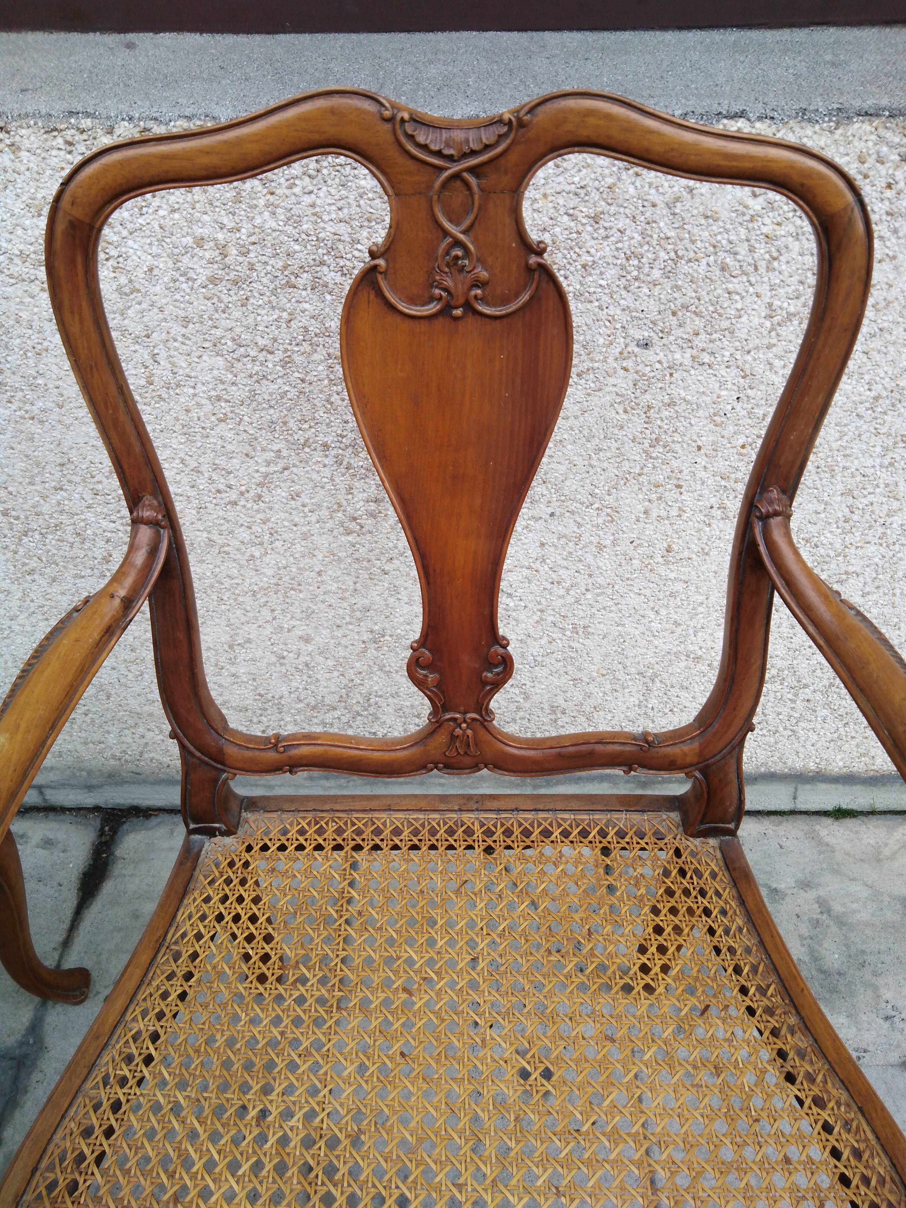 Pair of English armchairs sitting canne