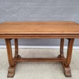 Art Deco extendable desk table 1930 braced base
