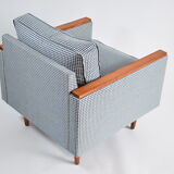 Original vintage armchair model ZWP-8 Cube, fully restored, pied de poule fabric, 1970s