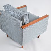 Original vintage armchair model ZWP-8 Cube, fully restored, pied de poule fabric, 1970s