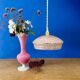 Vintage pink and gold clichy glass lampshade pendant light