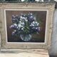 Painting signed G. Evrard – Bouquet of lilacs in a vase