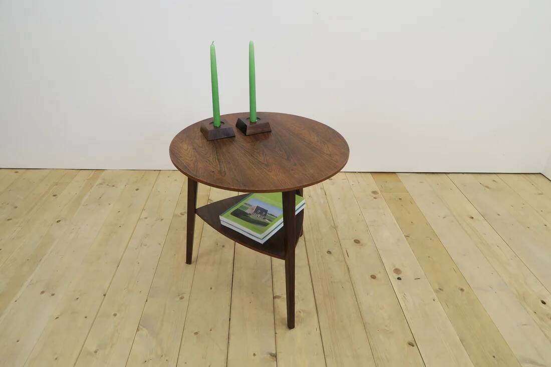 Table basse ronde en palissandre, Danemark 1960