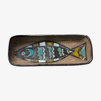 Ceramic ramequin by odette dijeux fish decoration
