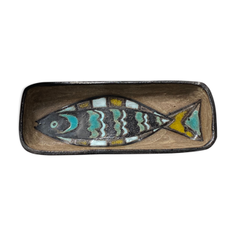 Ceramic ramequin by odette dijeux fish decoration