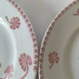 Duo of Lunéville flat plates, Lucien model – Clover decoration, early 20th century