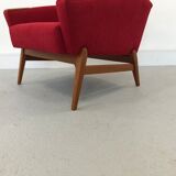 DANISH DESIGN ARMCHAIR IN WOOL & TEAK WOOD, 1970S