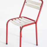 Set of 4 vintage chairs in iron and wood, France 1950