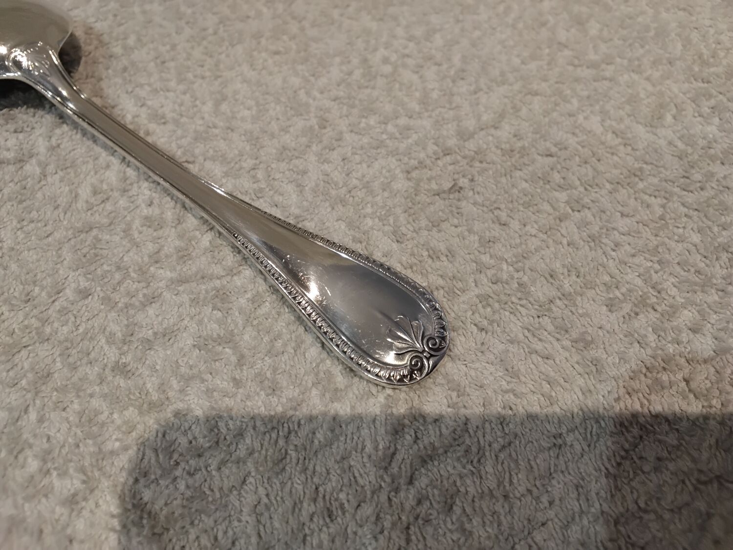 Silver-plated consommé spoon by Christofle Malmaison silversmiths, 16.1cm