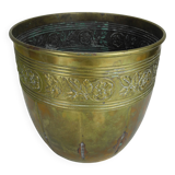 Ancien cache-pot en laiton doré