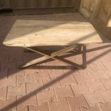 Table basse en bois et métal