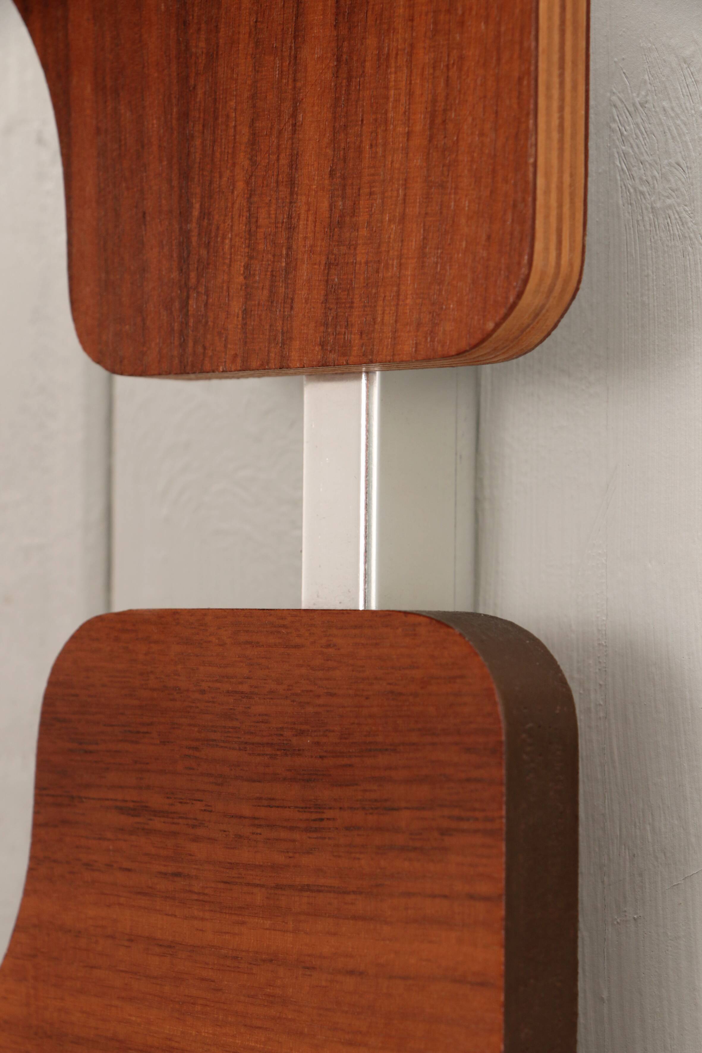 Vintage Wooden wall coat rack with hat shelf, 1960s