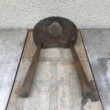 Old walking tabouret feet tripodes vintage dark wood