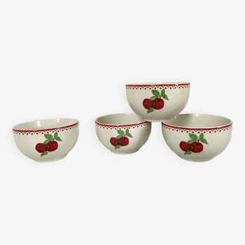 Country style red apple ramekin bowls