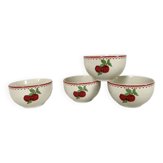 Country style red apple ramekin bowls