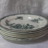 Set of 7 flat plates Sté Amandinoise St Amand, model Margot