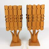 2 lampes scandinaves en pin 1960