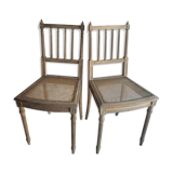 Pair of antique canned chairs Henri II