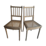 Pair of antique canned chairs Henri II