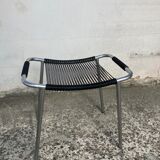 Black and chrome scoubidou stool