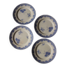Lot 4 assiettes plates bleu Marguerites Creil Montereau Terre de Fer