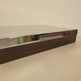 Box in silver-plated metal and macassar ebony