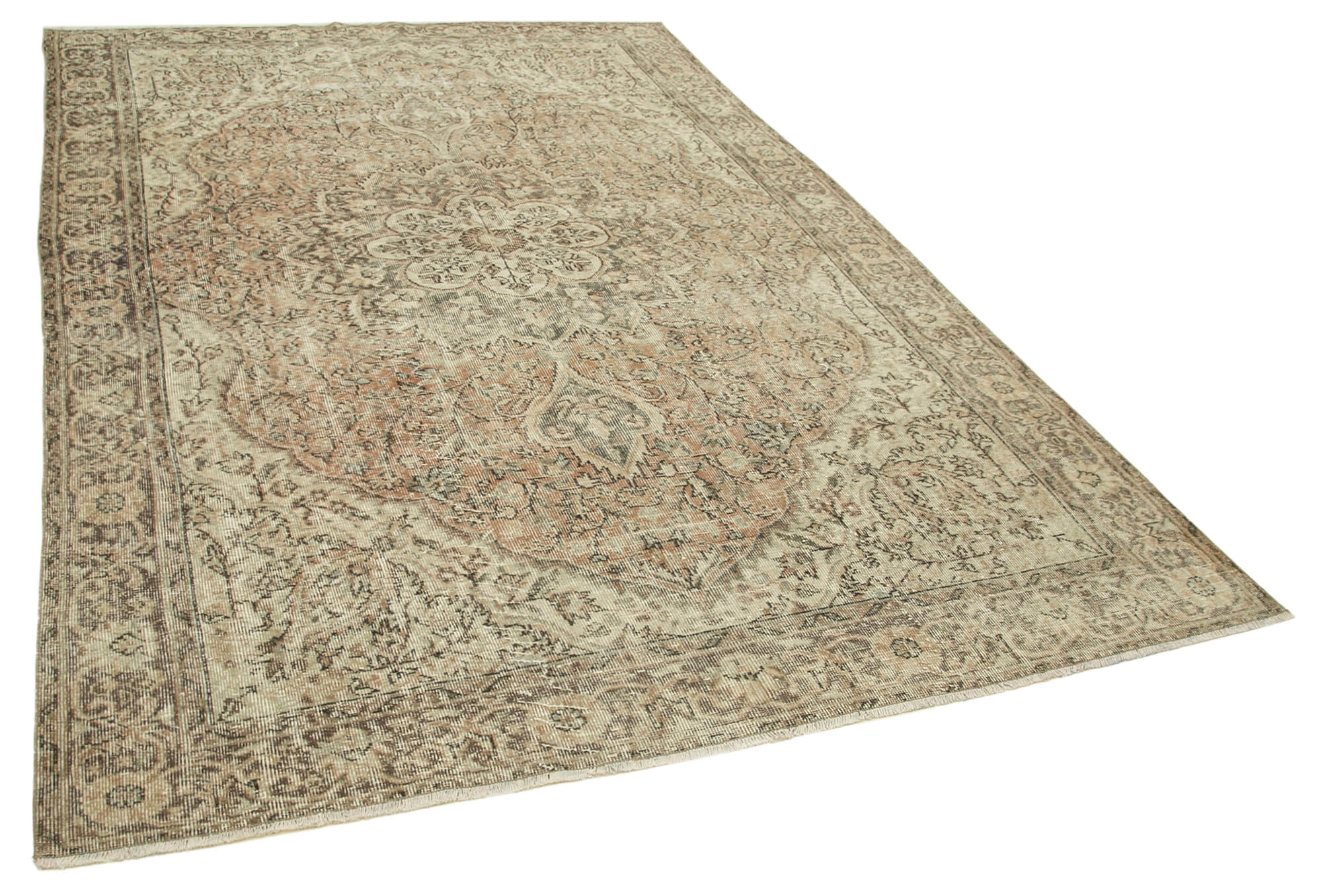 Handwoven one-of-a-kind anatolian beige carpet 195 cm x 300 cm