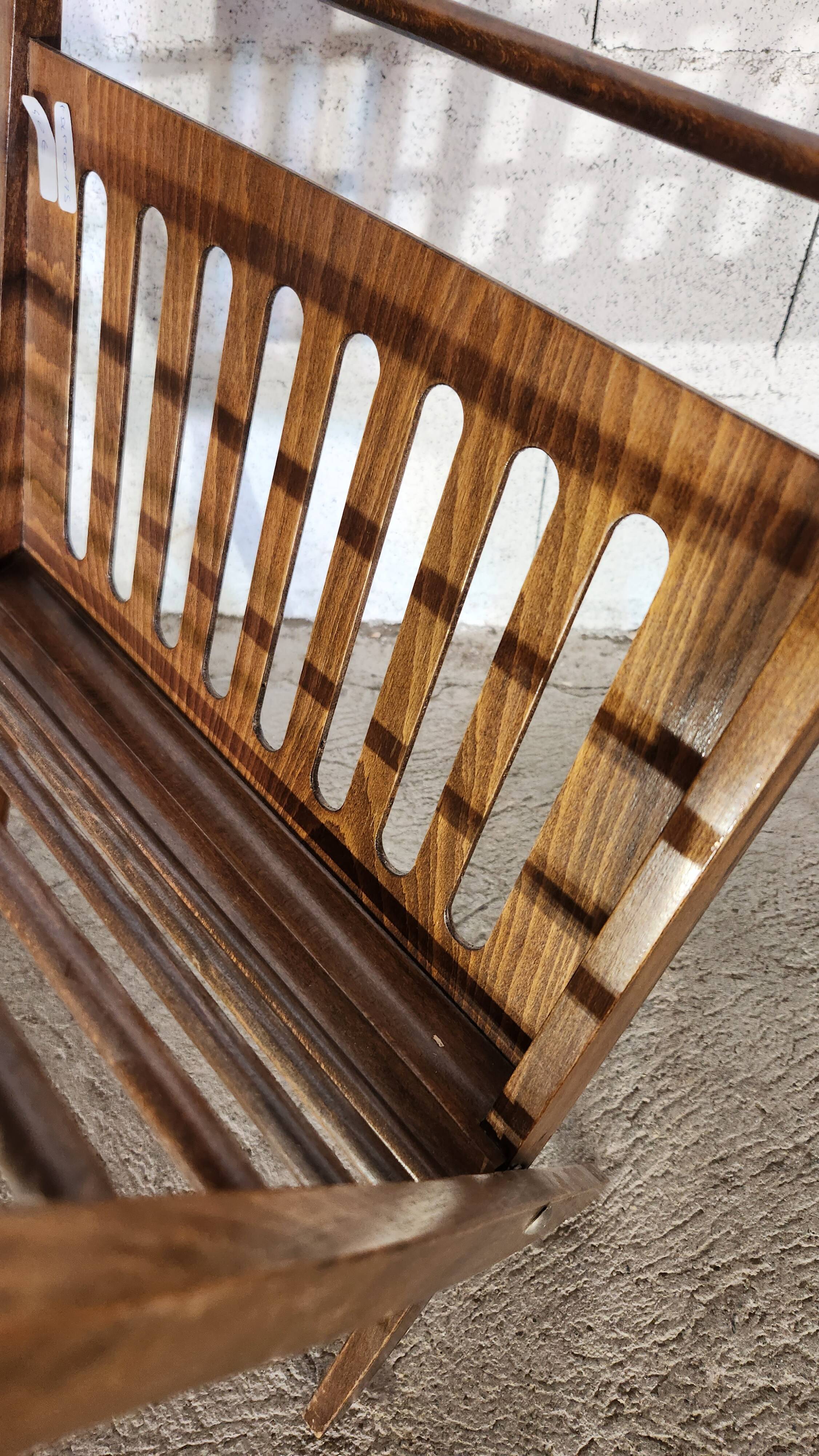 Vintage wooden folding magazine rack