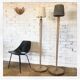 Pair of art deco lampposts solid oak and wool