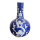 Ancient Blue Peking Bottle Vase China Chinese Prunus Flowers Qianlong